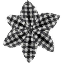 Barrette fleur étoile vichy noir