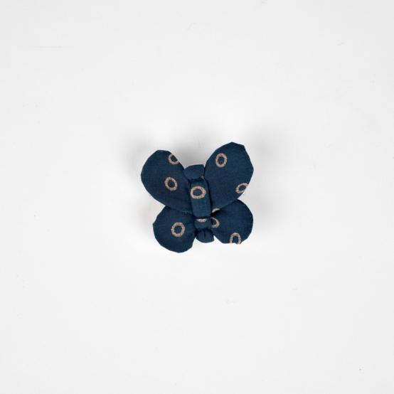 Barrette petit papillon bulle bronze marine