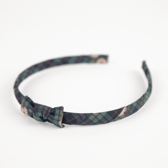 Serre-tête fin tartan fleuri