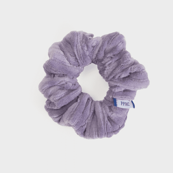 Petit Chouchou velours côtelé double lilas 