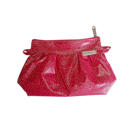 Mini pochette plissée fuchsia pailleté