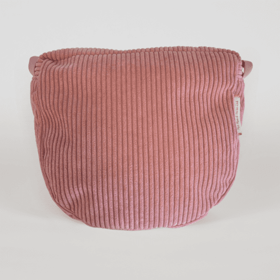 Base petite besace sans bandoulière velours côtelé rose blush