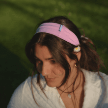 Bandeau jersey rose pâle