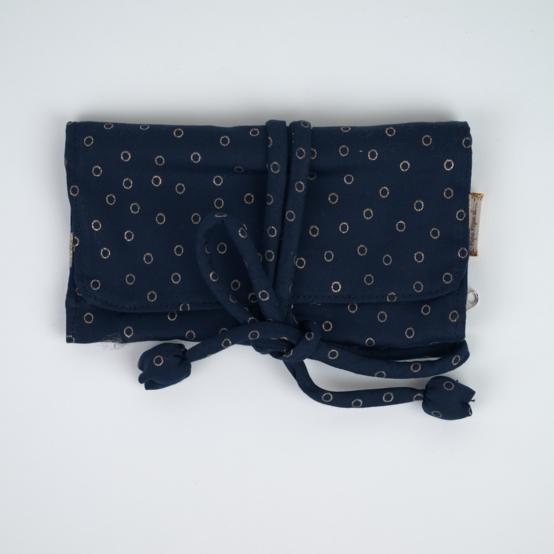 Pochette à bijoux bulle bronze marine