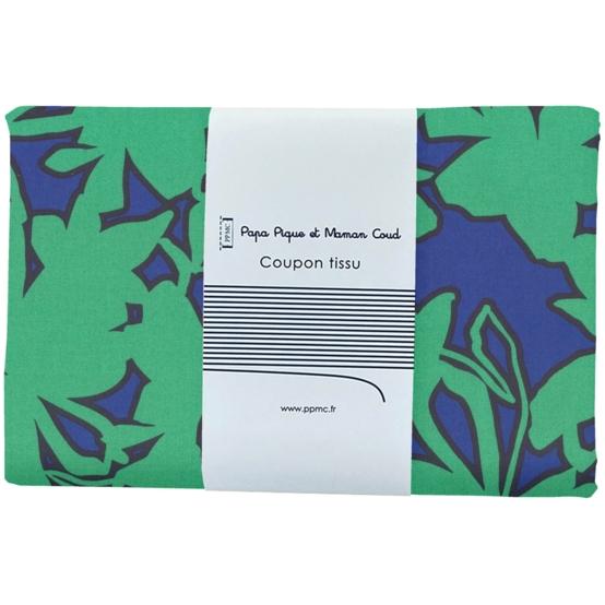 Coupon tissu 1 m EX2650 Silouhettes vert bleu