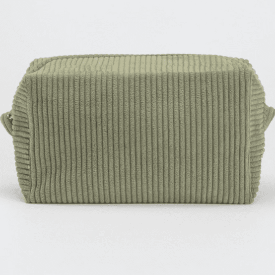 Trousse de toilette rectangle velours côtelé large kaki