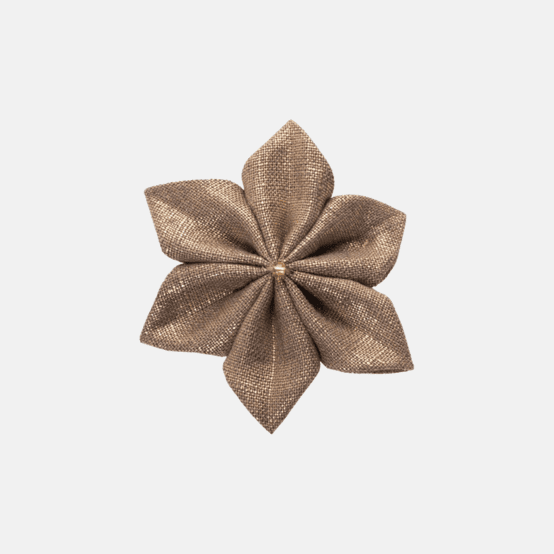 Barrette fleur étoile lin cuivré