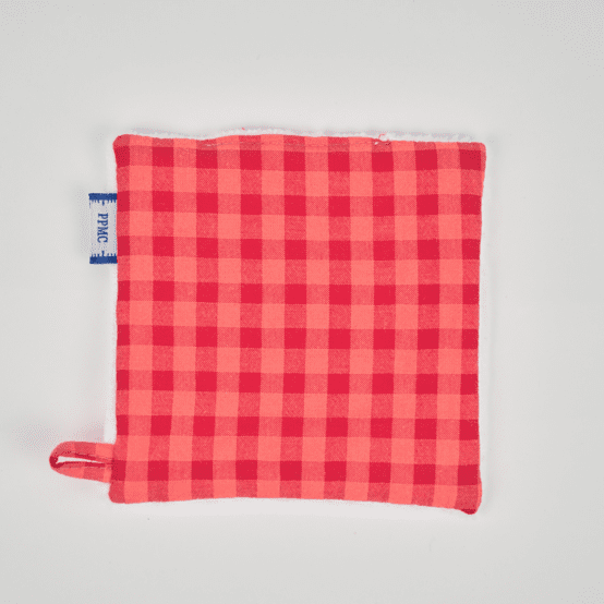 Carré Démaquillant Lavable vichy rouge corail