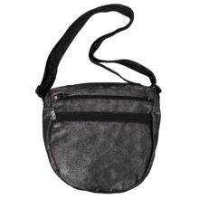 Base sac petite besace suédine pailletée argent