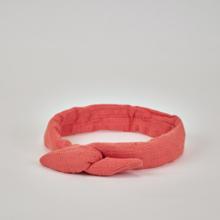 Bandeau vintage gaze dentelle corail