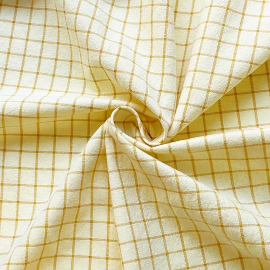 Tissu coton au mètre ex2527 carreaux bicolores jaune