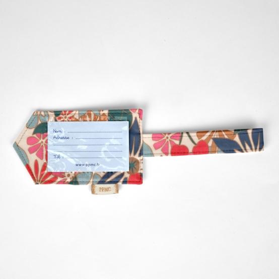 Etiquette bagage cerise en fleur