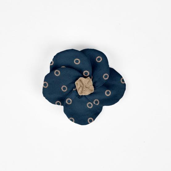 Petite Barrette Pétales de Fleur bulle bronze marine