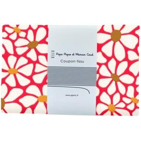 Coupon tissu 1 m ex2524 pétales cœurs d'or rouge
