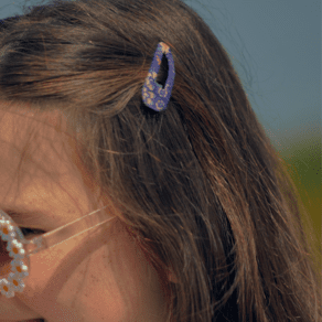 Barrette clic-clac tissu lavandula