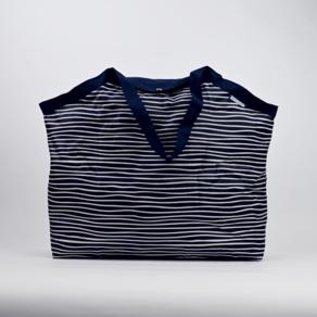 Sac cabas grand rayé ivoire marine