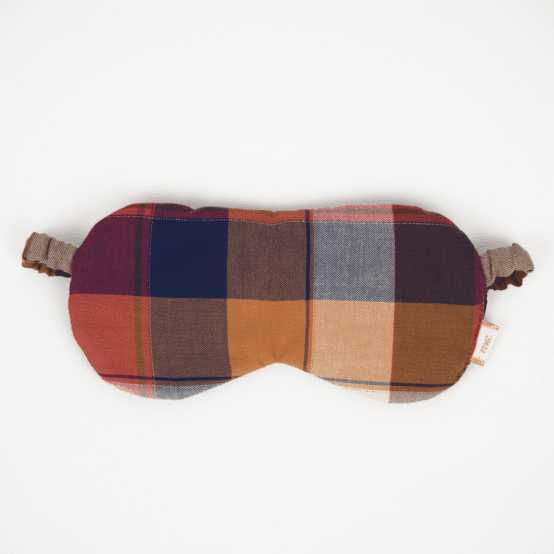 Masque de sommeil tartan lurex rubis