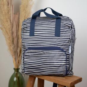 Sac à dos pliable Gaby rayé ivoire marine