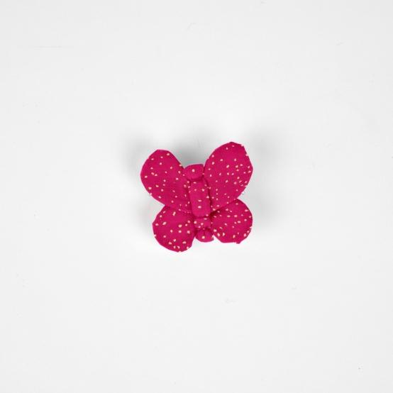 Barrette petit papillon fuchsia pailleté