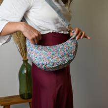 Sac demi lune petit  pastel fleuri