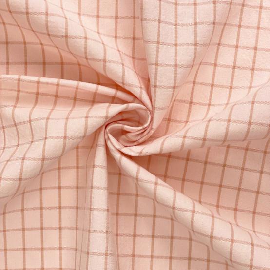 Tissu coton au mètre ex2530 carreaux bicolores rose poudré