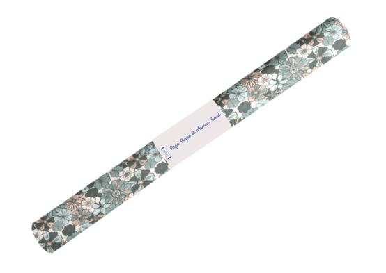 Coupon tissu enduit de 35cm  ex2603 bleuet rétro nude