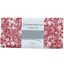 Coupon tissu 50 cm ex2341 feuillage fleuri fond bordeaux