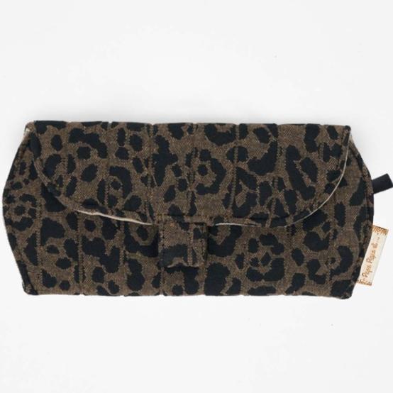 Etui à lunettes leopard matelassé moka