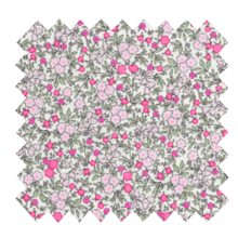 Tissu coton au mètre ex2431 floral mini rose fluo