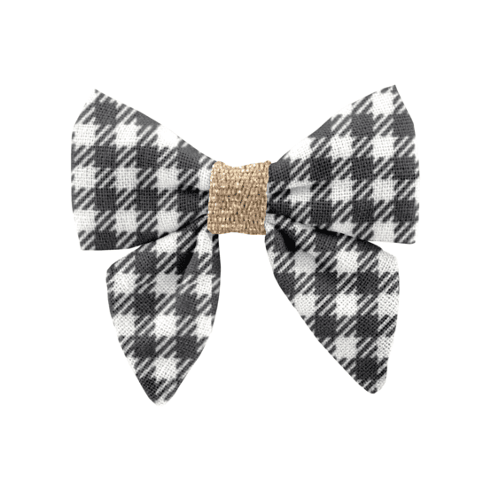 Barrette Mini Noeud Papillon vichy noir