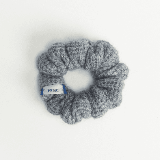 Petit Chouchou maille côtelée bleu gris