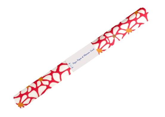 Coupon tissu enduit de 35cm  ex2524 pétales cœurs d'or rouge