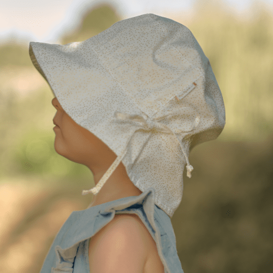 Chapeau de soleil enfant  blanc pailleté