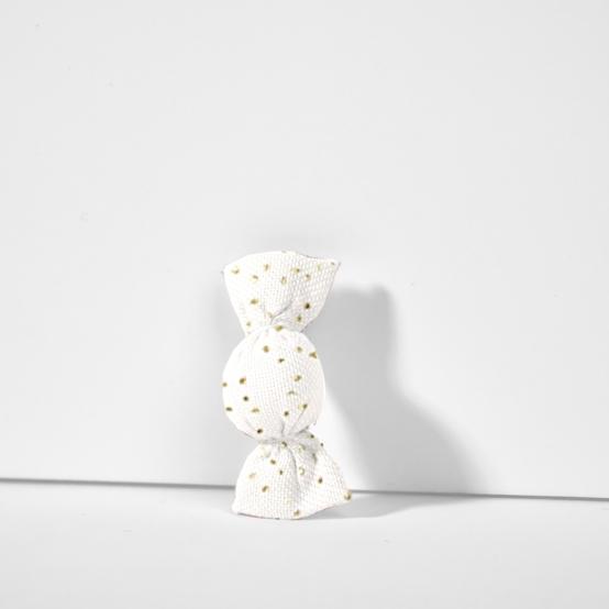 Petite barrette mini bonbon  blanc pailleté