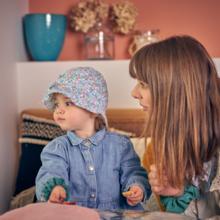 Chapeau soleil charlotte pastel fleuri
