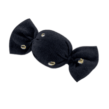 Petite barrette mini bonbon gaze pois or marine