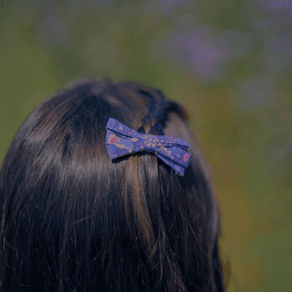 Barrette noeud ruban lavandula