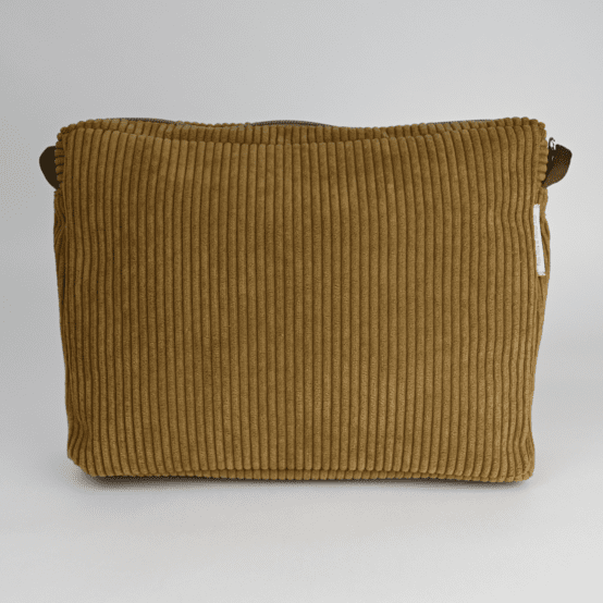 Base grande besace sans bandoulière velours côtelé large brun