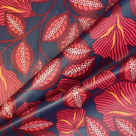 Tissu enduit  au mètre ex2577 calypso bordeaux