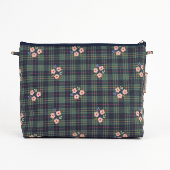 Trousse de toilette tartan fleuri