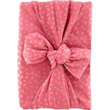 Furoshiki grand 73 x 73 cm feuillage or rose