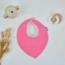 Bavoir bandana vichy rose fluo