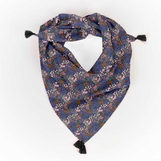 Petit foulard pompon monet lilas