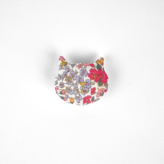 Barrette miaou porcelaine rosée