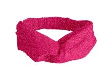Bandeau croisé enfant fuchsia pailleté