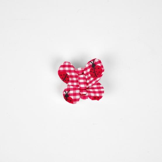 Barrette petit papillon vichy coccinelle
