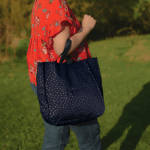 Sac cabas shopping bulle bronze marine