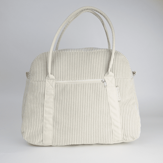 Sac bowling velours côtelé large ivoire
