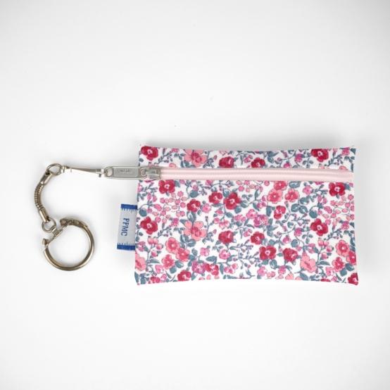 Pochette porte-clés rose grenadine