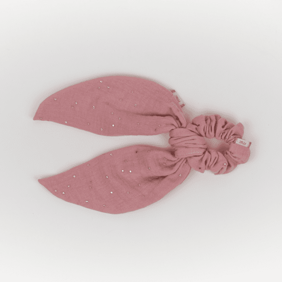Foulchie court gaze pois or rose thé